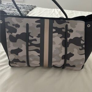 Nylon cameo tote with wristlet. Never used